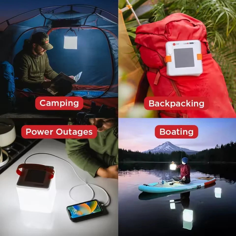 Noryca Quick Inflate 2-in-1 Solar Camping Lantern and Phone Charger