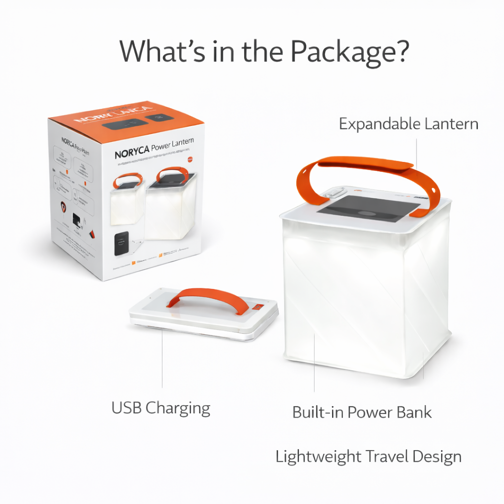 Noryca Quick Inflate 2-in-1 Solar Camping Lantern and Phone Charger